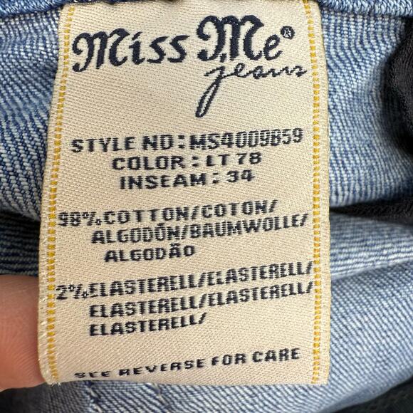 Miss Me Jeans Women's 32x34 (14) Blue Mid Rise Boot Cut Pocket Flaps Western - Picture 6 of 13
